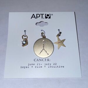 Apt. 9 Gold CANCER Charm Trio NWT